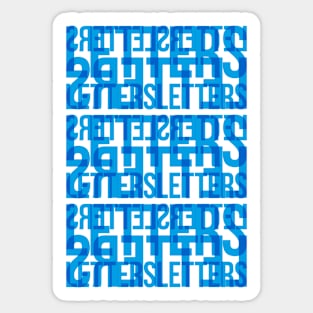 Letters Typography Stack (Cyan Blue) Sticker